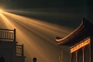 《深巷书店》剧集封面：夜晚的巷子书店灯光