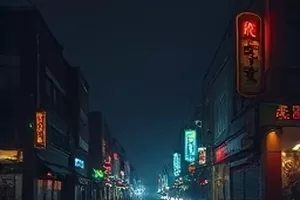 《灯火阑珊处》电影封面：城市夜景与灯火