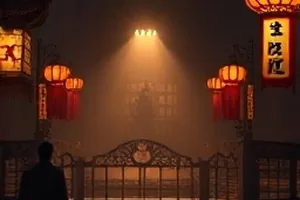 《半盏茶香》剧集封面：老茶馆内景与竹椅