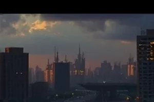 《旧巷檐下》剧集封面：雨后的老街屋檐